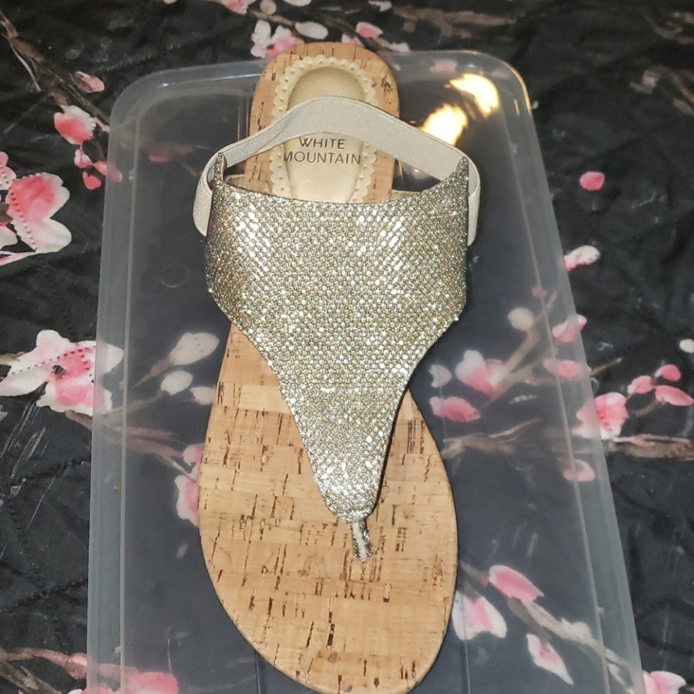 Glitter sandal wedges
